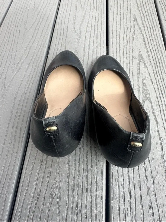 ALDO Black Leather Women's Round-Toe Wedge - Picture 3 of 8